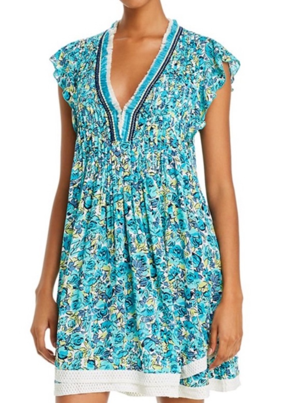 POUPETTE ST BARTH Sasha Pleated Mini Dress XS